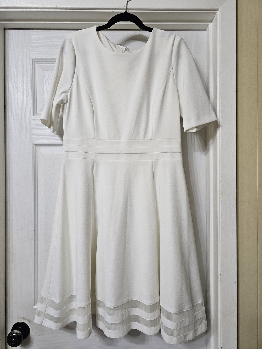 Calvin Klein Women's Soft White Fit-and-Flare Dress